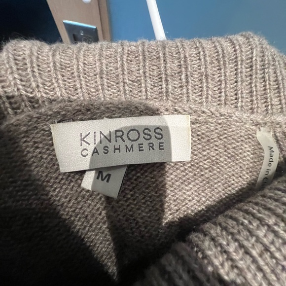Kinross 100% Cashmere Grey Sweater Dress Turtleneck | Size Medium - Picture 2 of 5